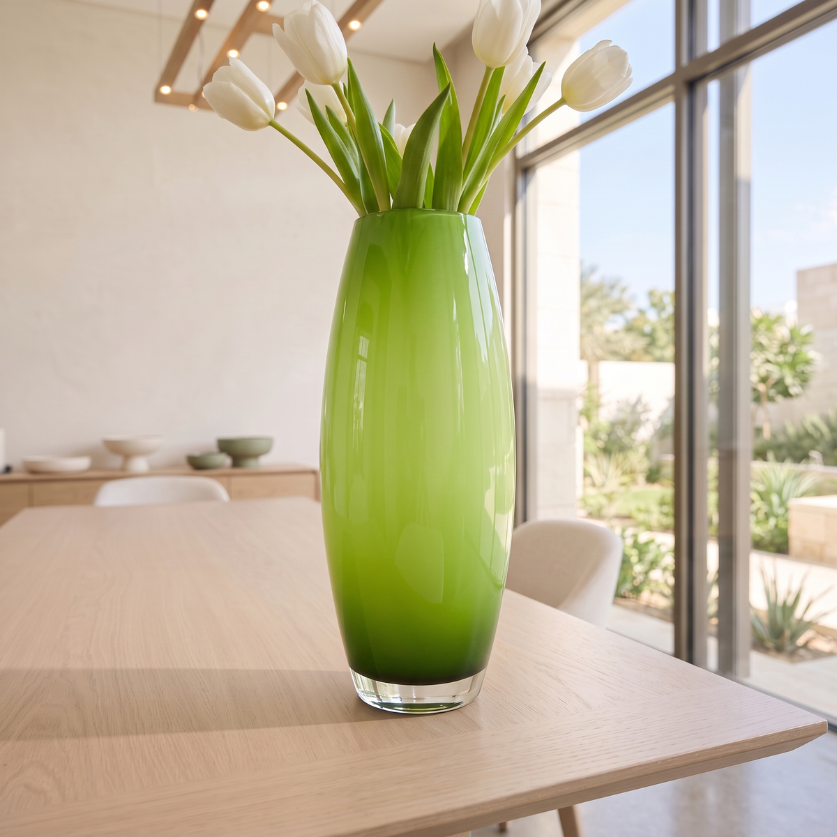 K047 Green Decorative Vase, close view