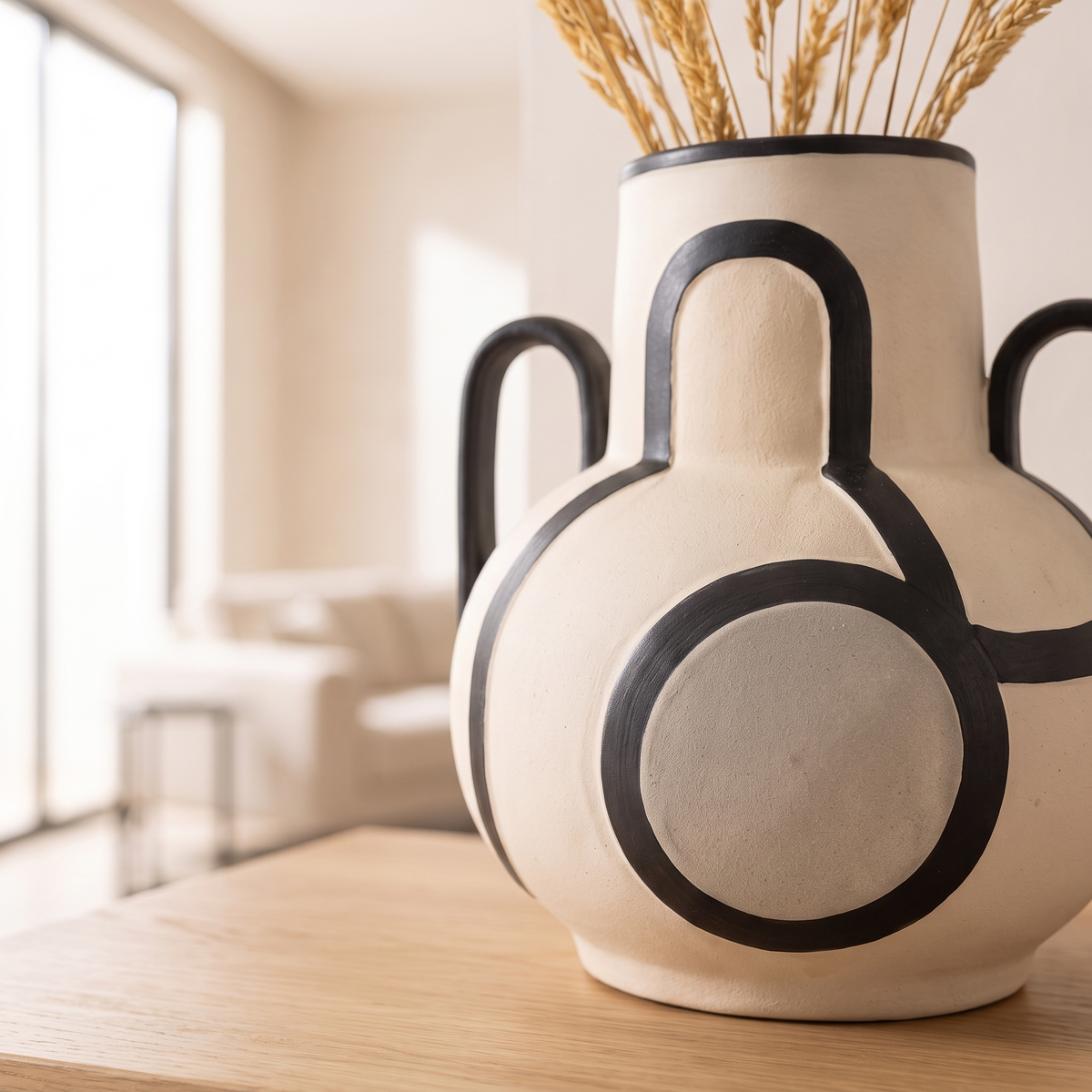 Geo Loop Sculptural Decorative Vase, close view