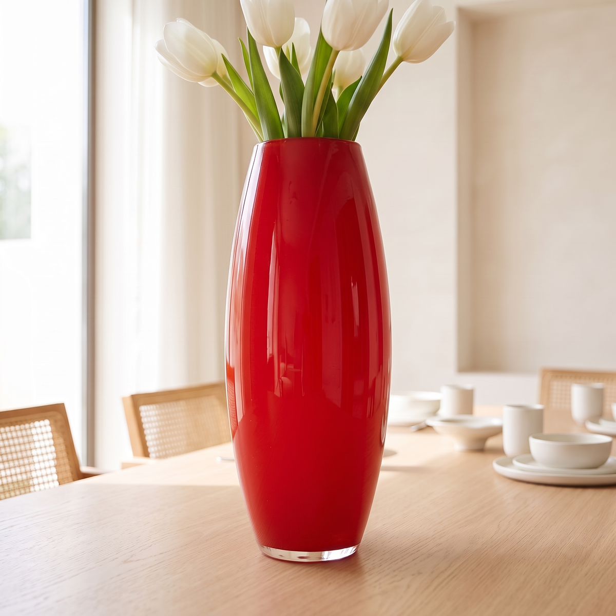 Red Decorative Vase, close view