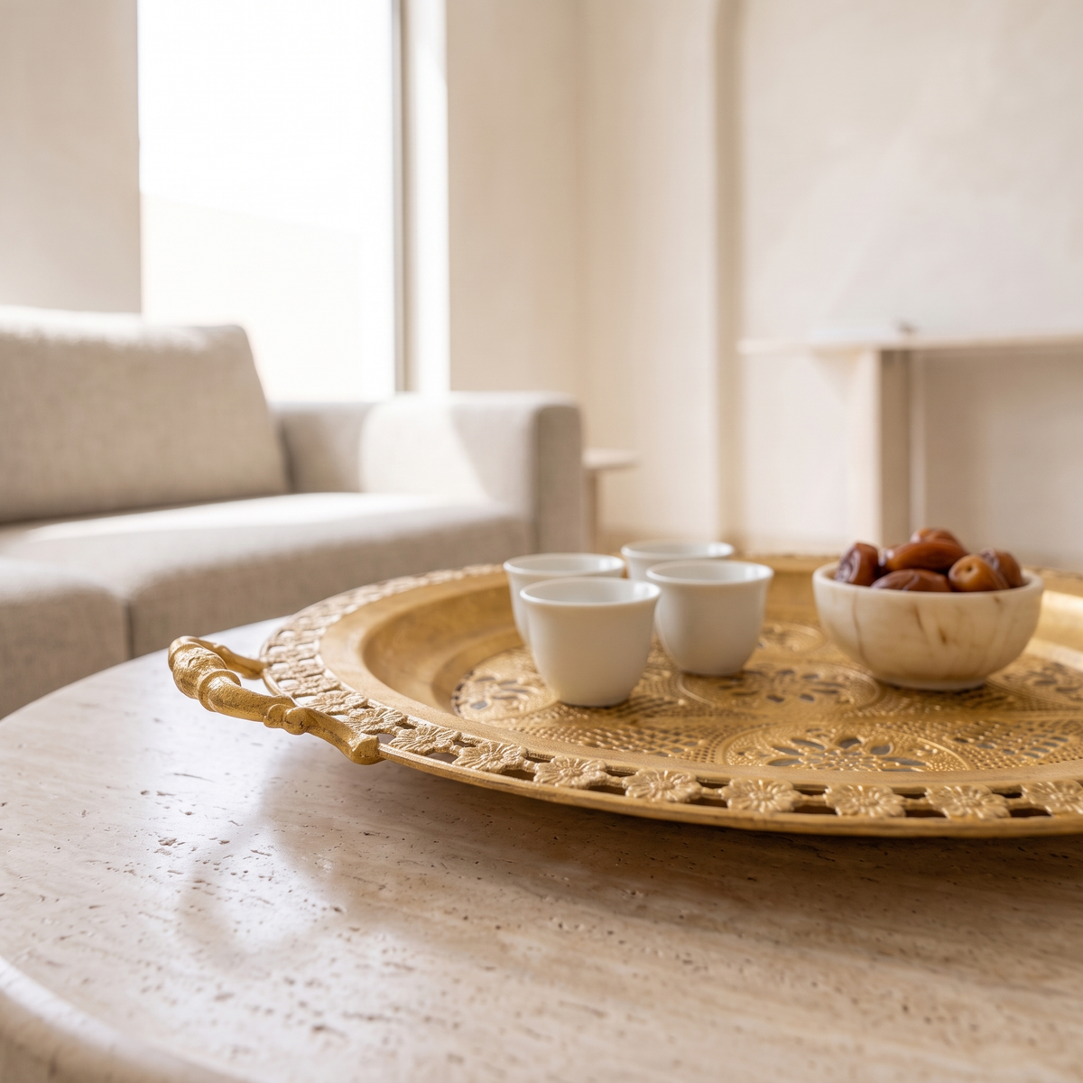 Metal Decorative Tray #FMA-173, close view