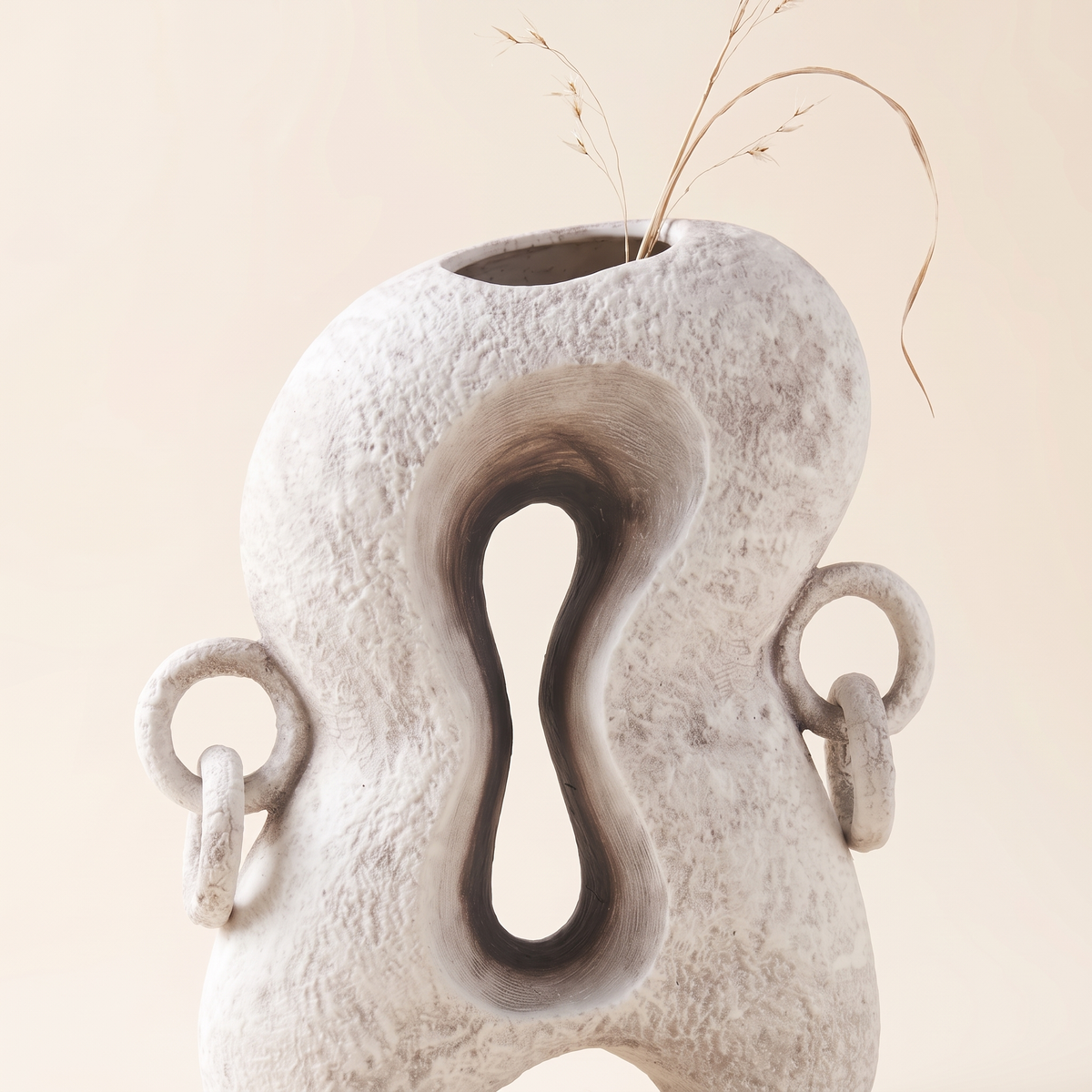 Organic Sculptural Ceramic Vase, styled detail
