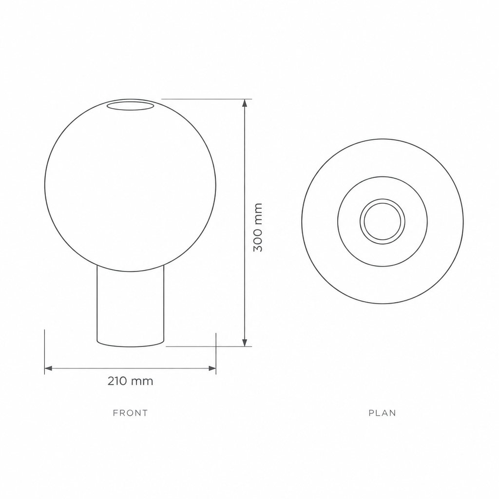 Decorative Vase #FD-D22, dimensions drawing