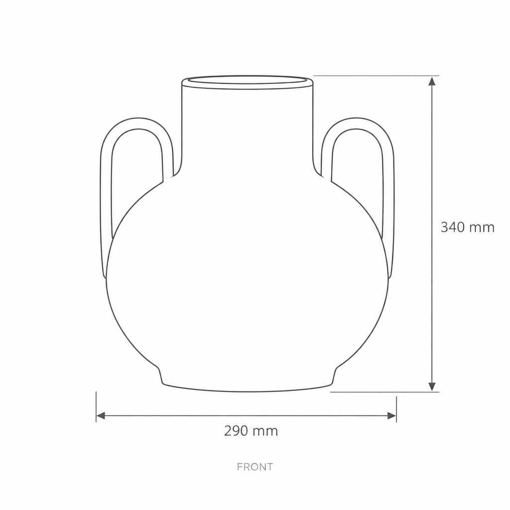 Geo Loop Sculptural Decorative Vase, dimensions drawing
