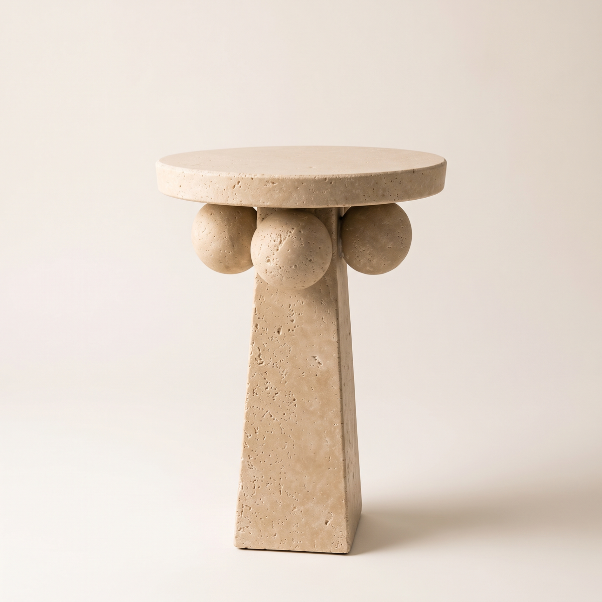 Travertine Pedestal Display Stand, studio view