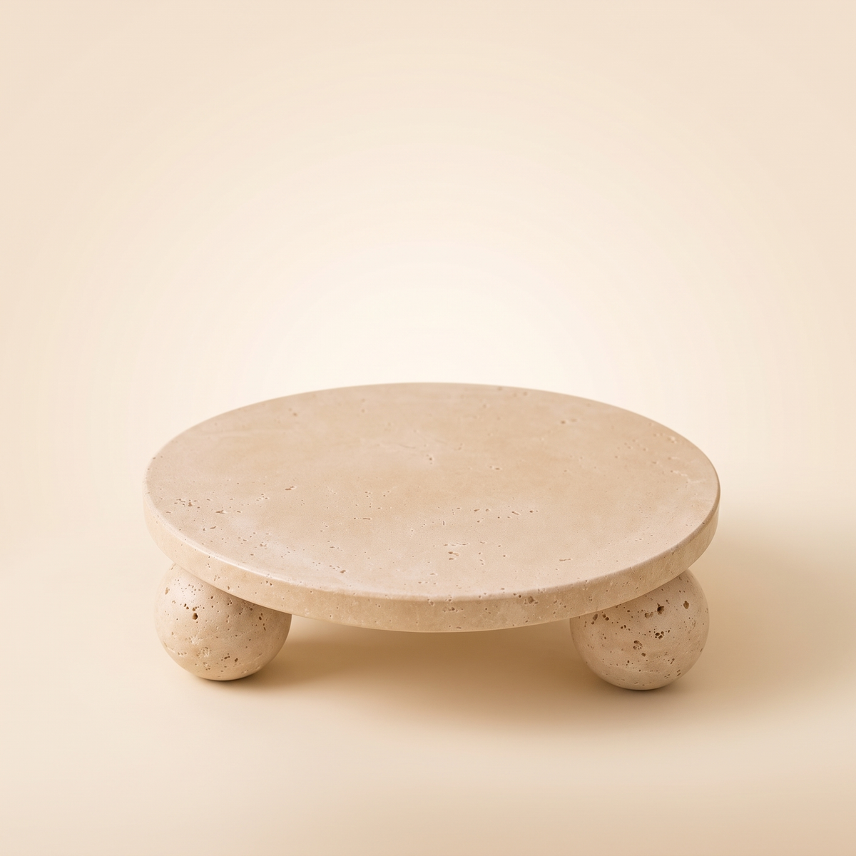Travertine Decorative Display Plate, studio view