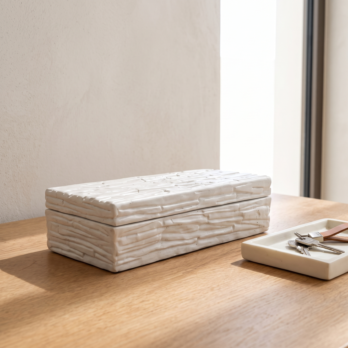 White Decorative Storage Box, second room view
