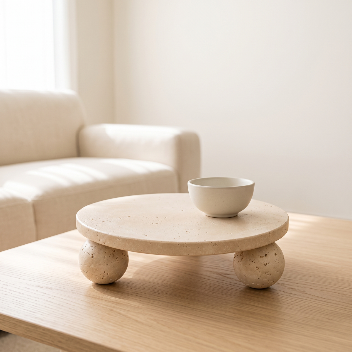 Travertine Decorative Display Plate in a Muscat home