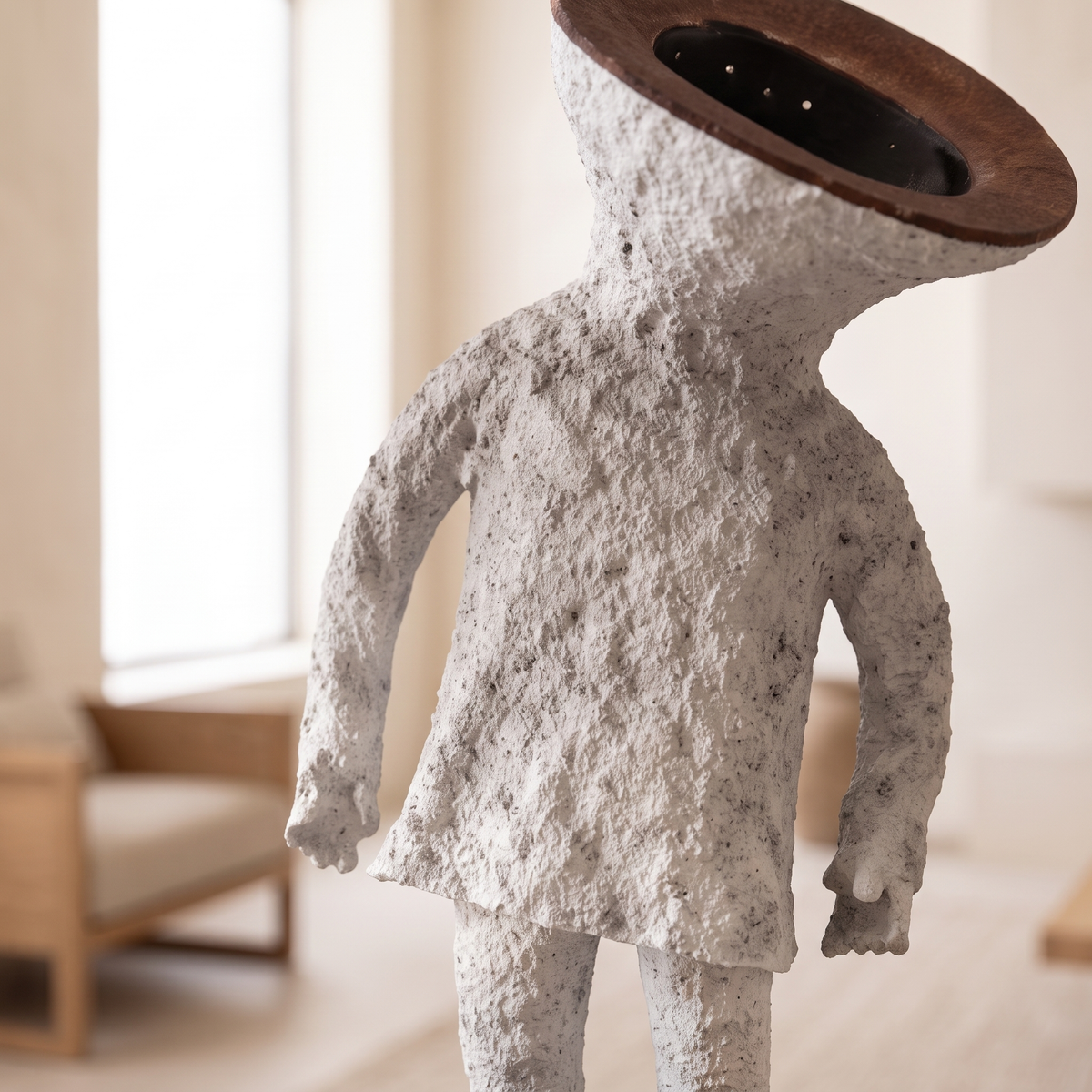 Tilted Halo Abstract Decorative Figurine, close view