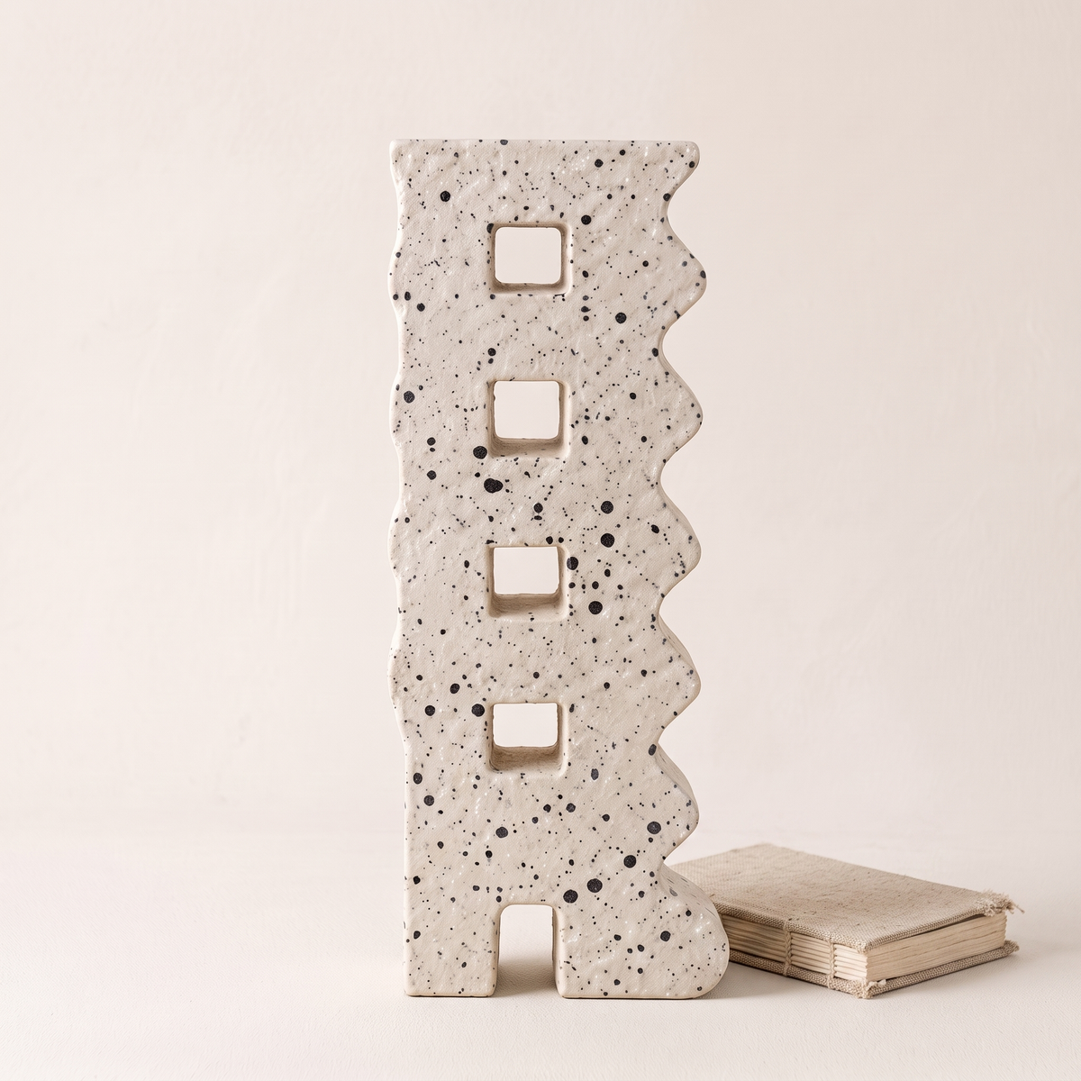 Speckled Wave Resin Sculpture, styled detail