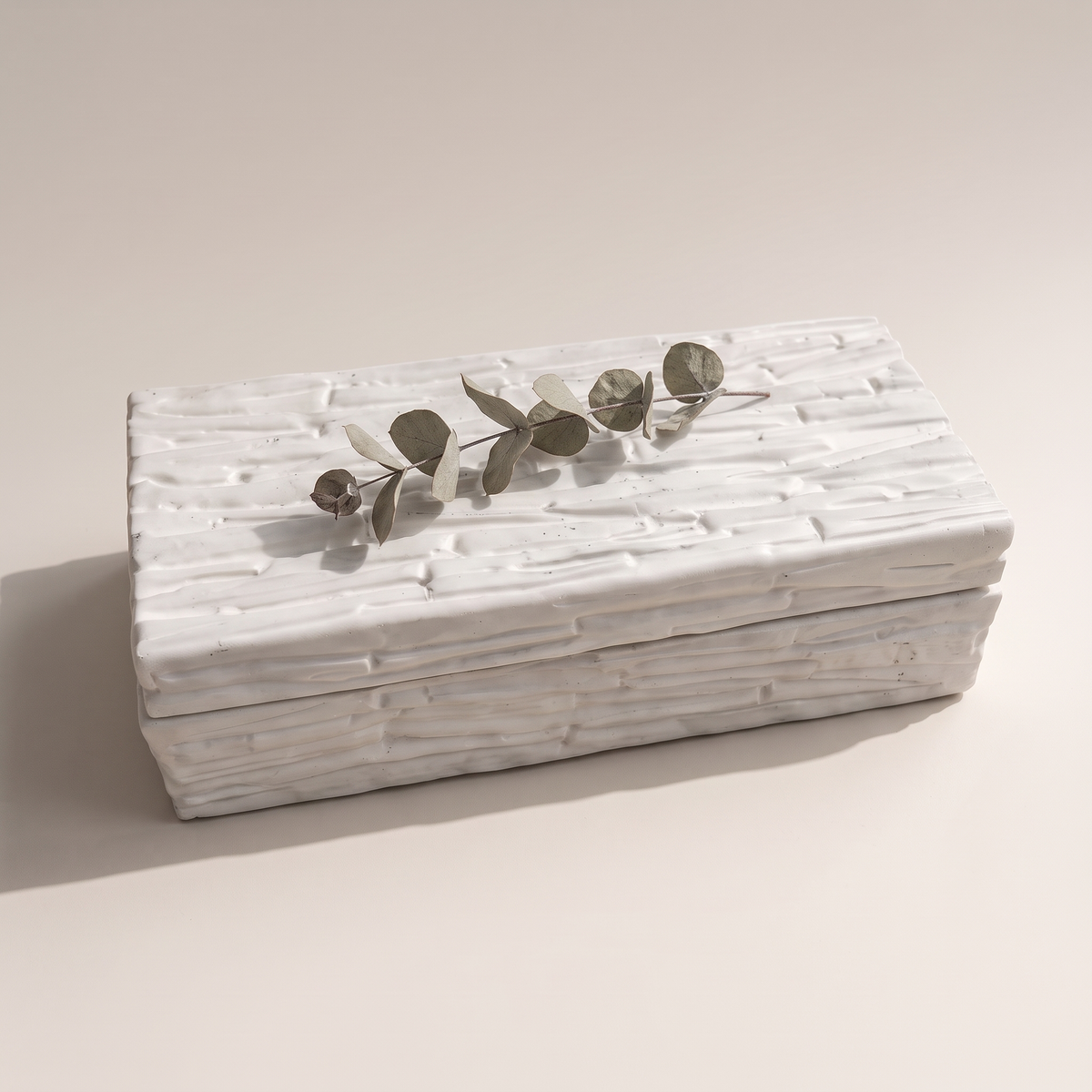 White Decorative Storage Box, styled detail