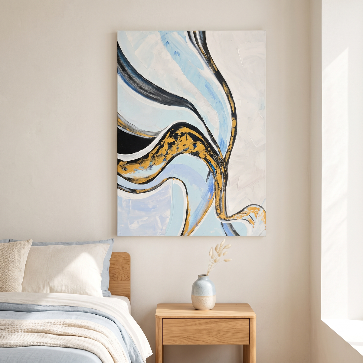 Flow Abstract Wall Art #MT-235246, second room view