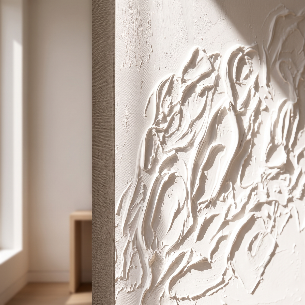 White Abstract Wall Art #MT-235002, close view