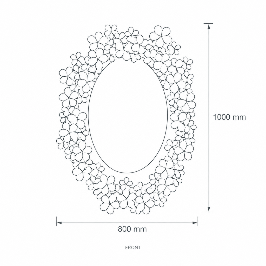 Wall Mirror #M041, dimensions drawing