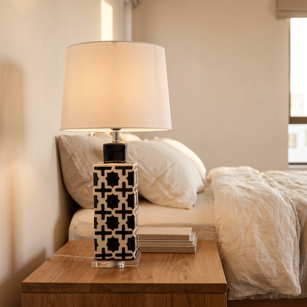 Black and White Table Lamp #TL0386 in a Muscat home