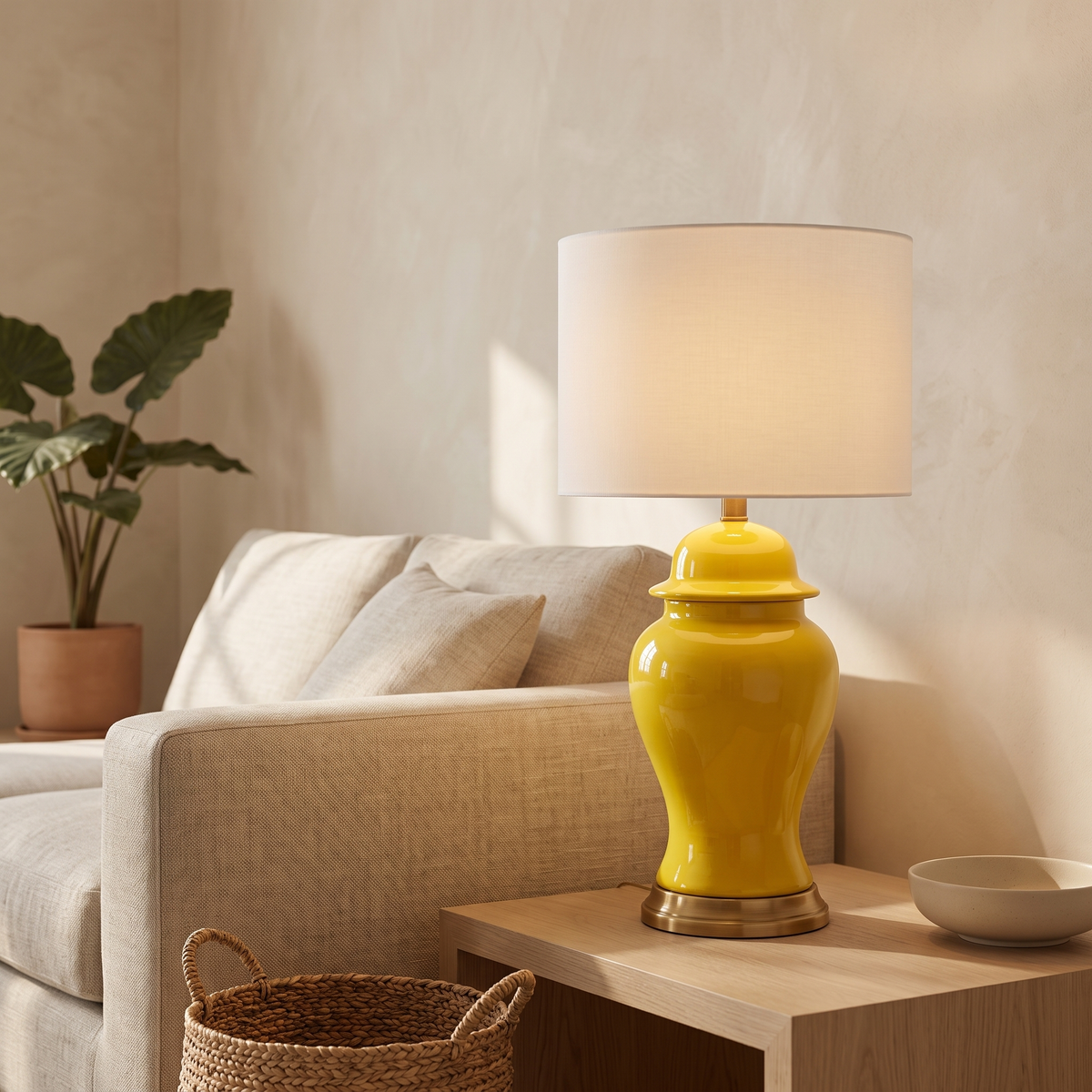 Yellow Table Lamp #TL0377 in a Muscat home