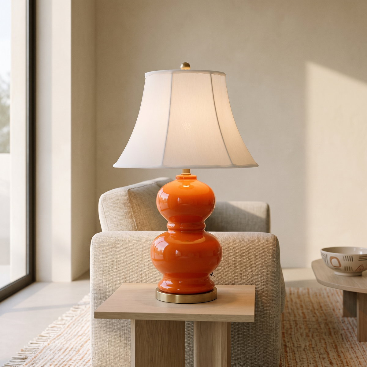 Vibrant Red Table Lamp #TL0398 in a Muscat home