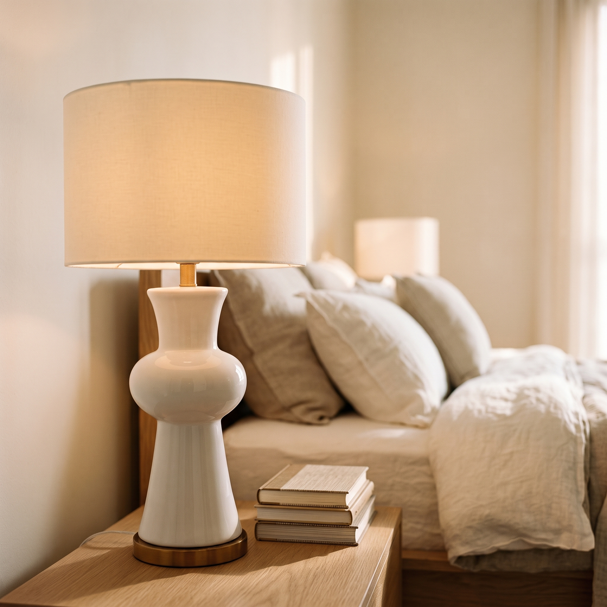White Table Lamp #TL0394 in a Muscat home