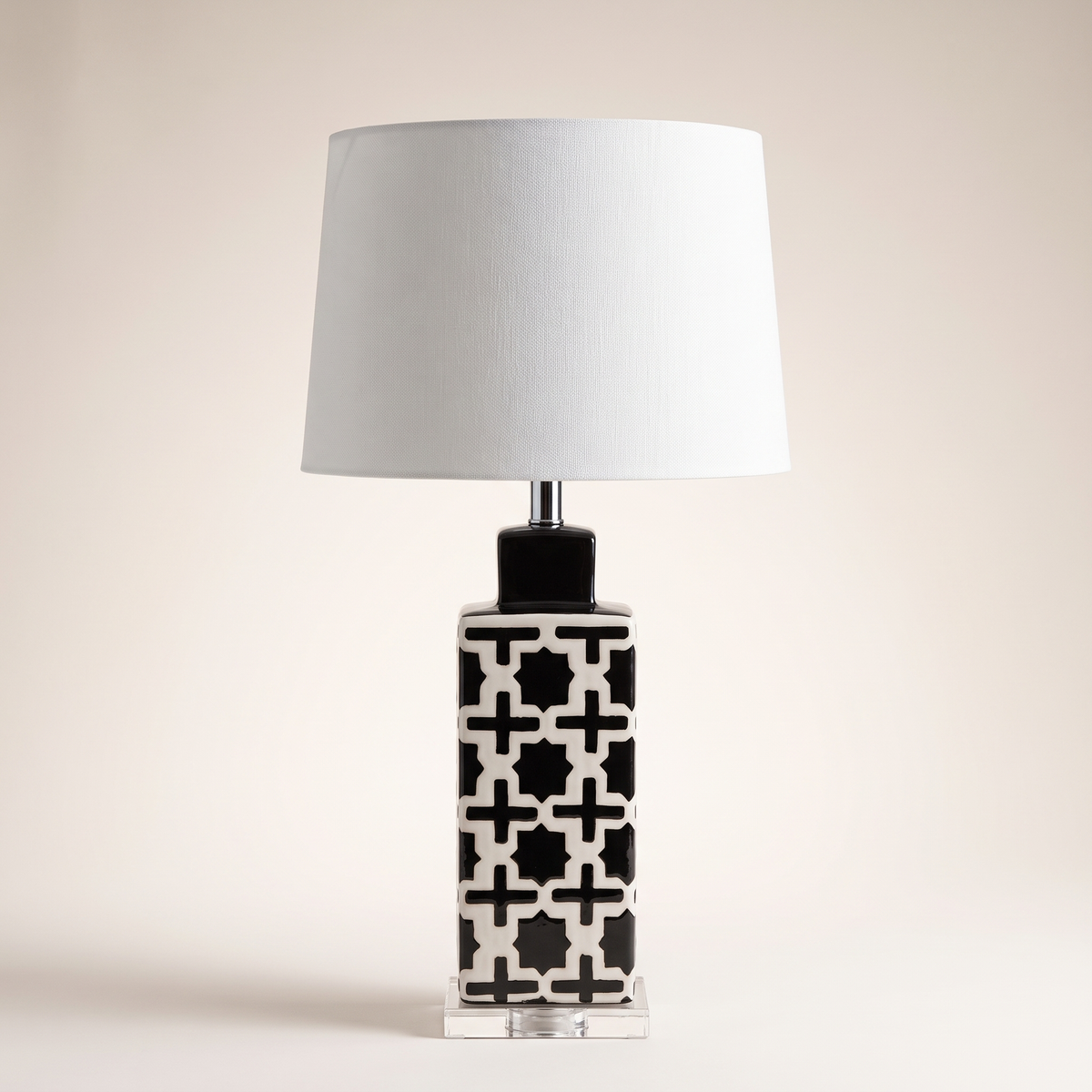 Black and White Table Lamp #TL0386, studio view