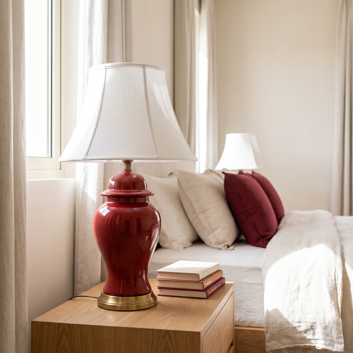 Red Table Lamp #TL0378, second room view