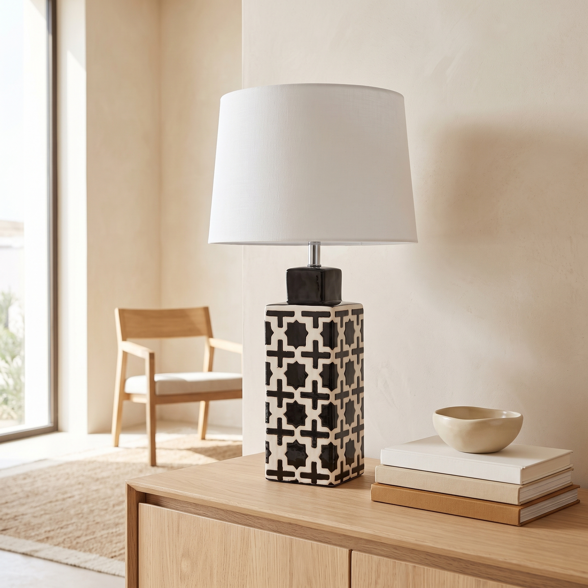 Black and White Table Lamp #TL0386, second room view