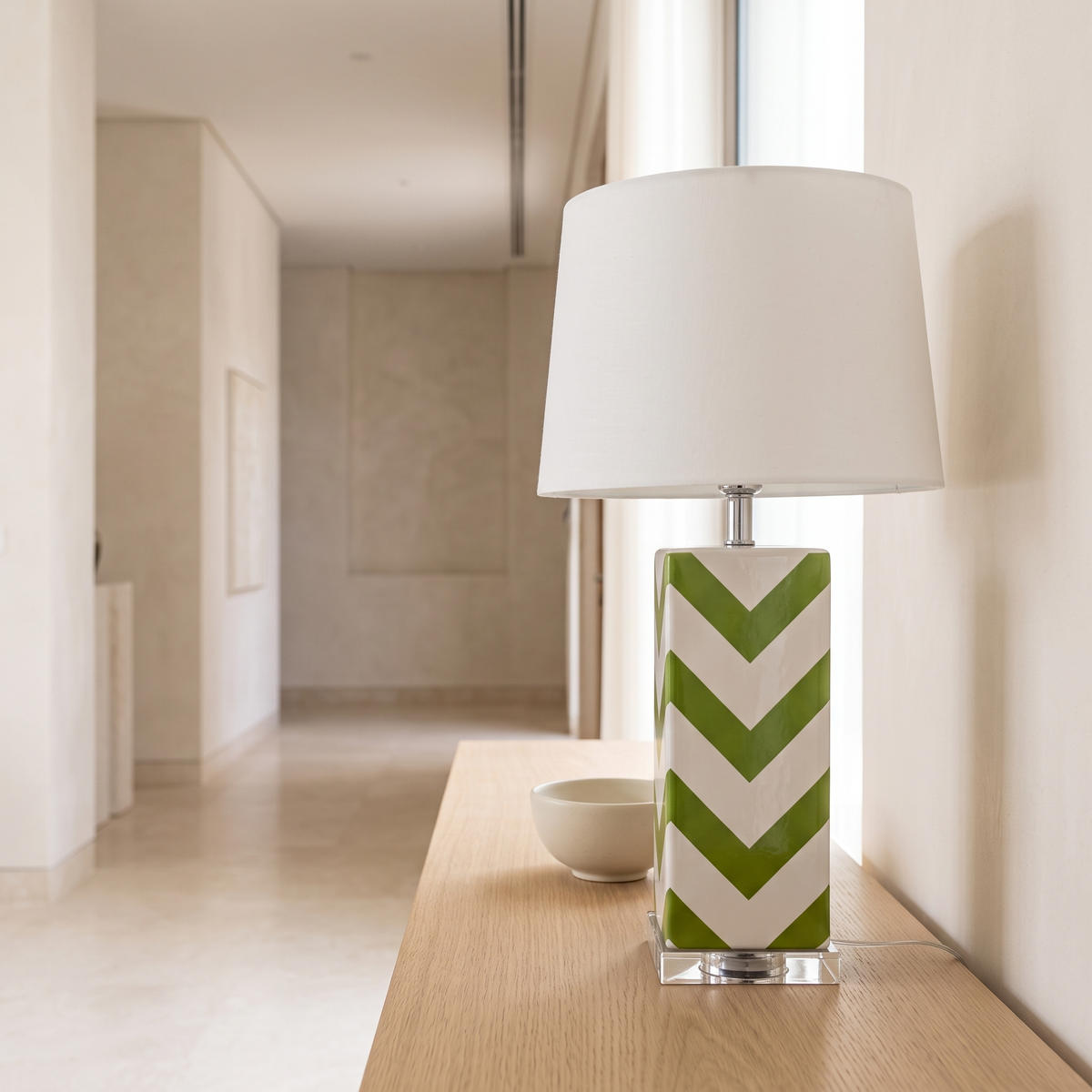 Green & White Table Lamp #TL0385, second room view