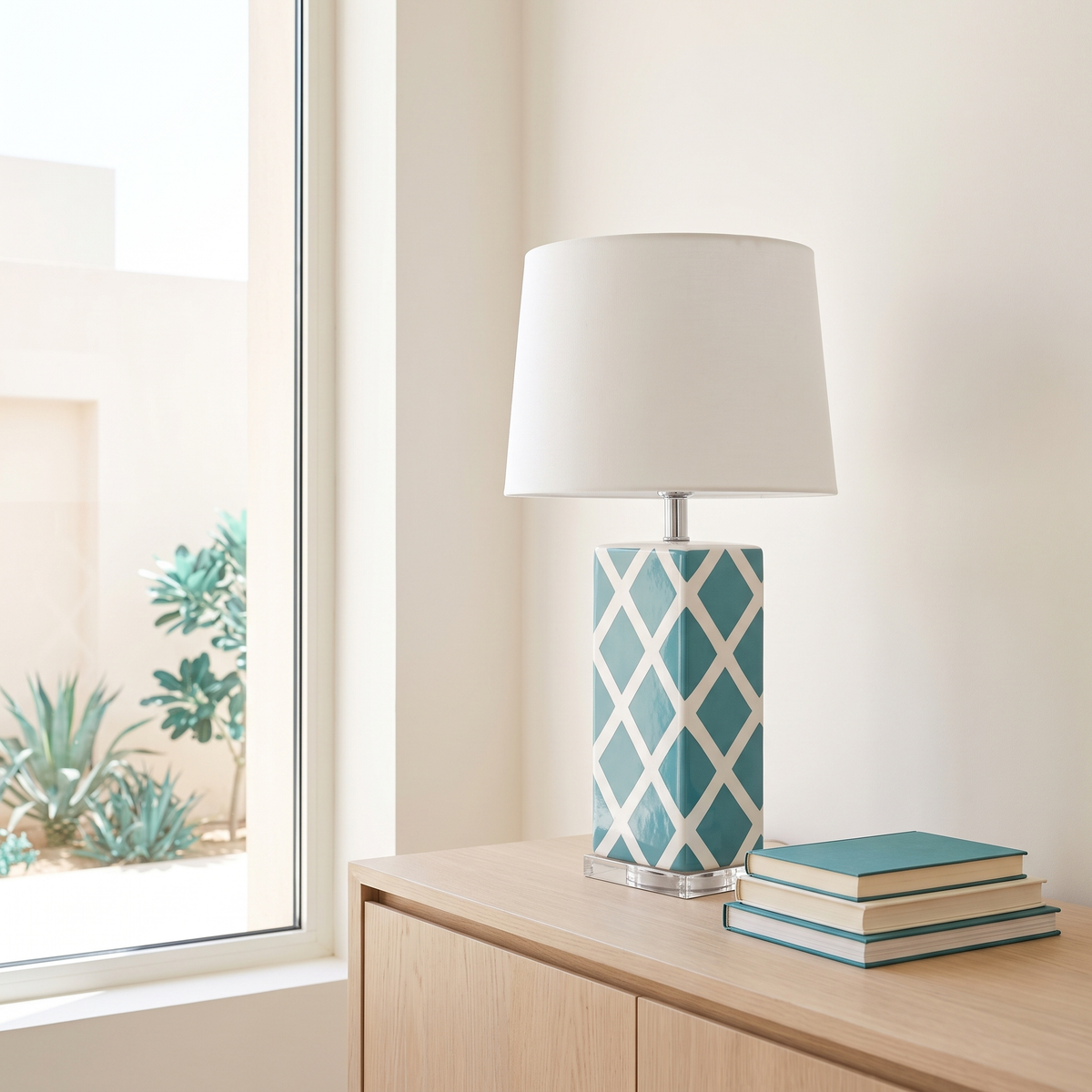 Teal Blue Table Lamp #TL0384, second room view