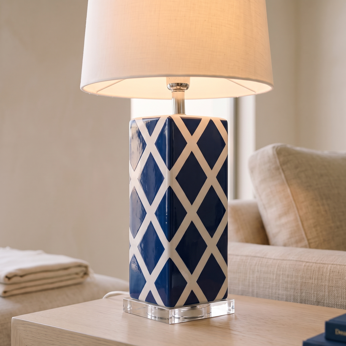 Blue Table Lamp #TL0382, close view