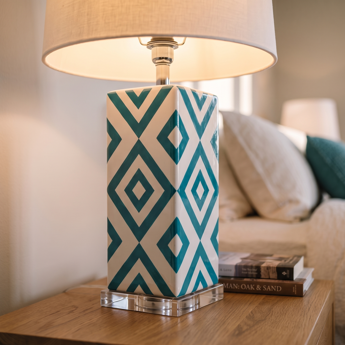 Blue Table Lamp #TL0383, close view