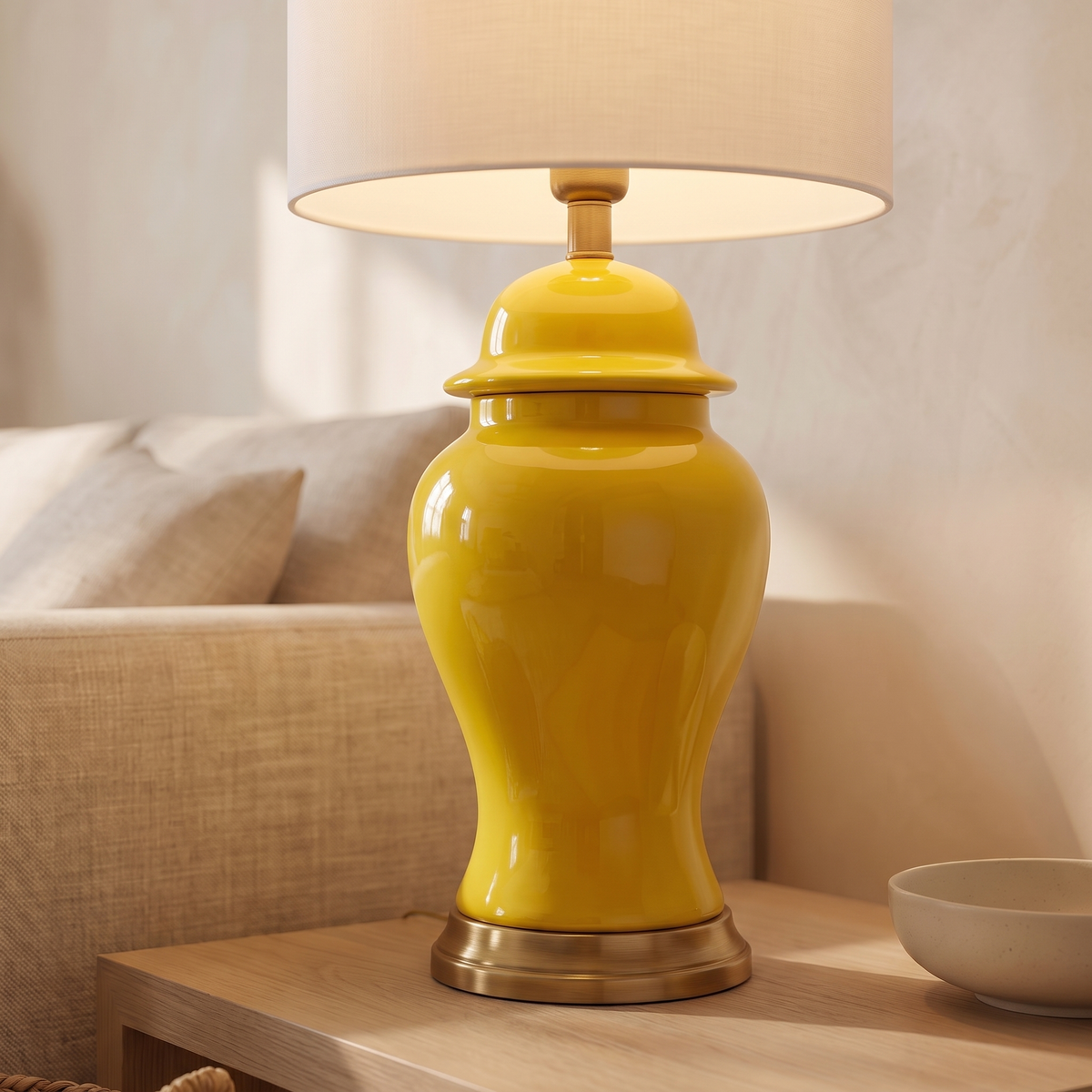 Yellow Table Lamp #TL0377, close view