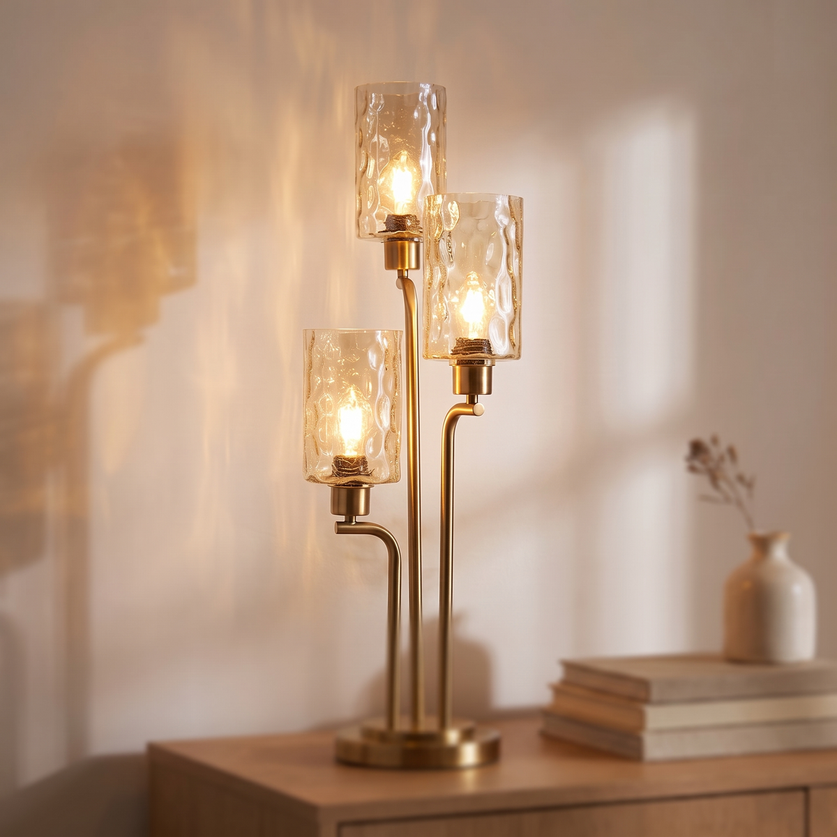Three-Light Table Lamp #ML83537, close view