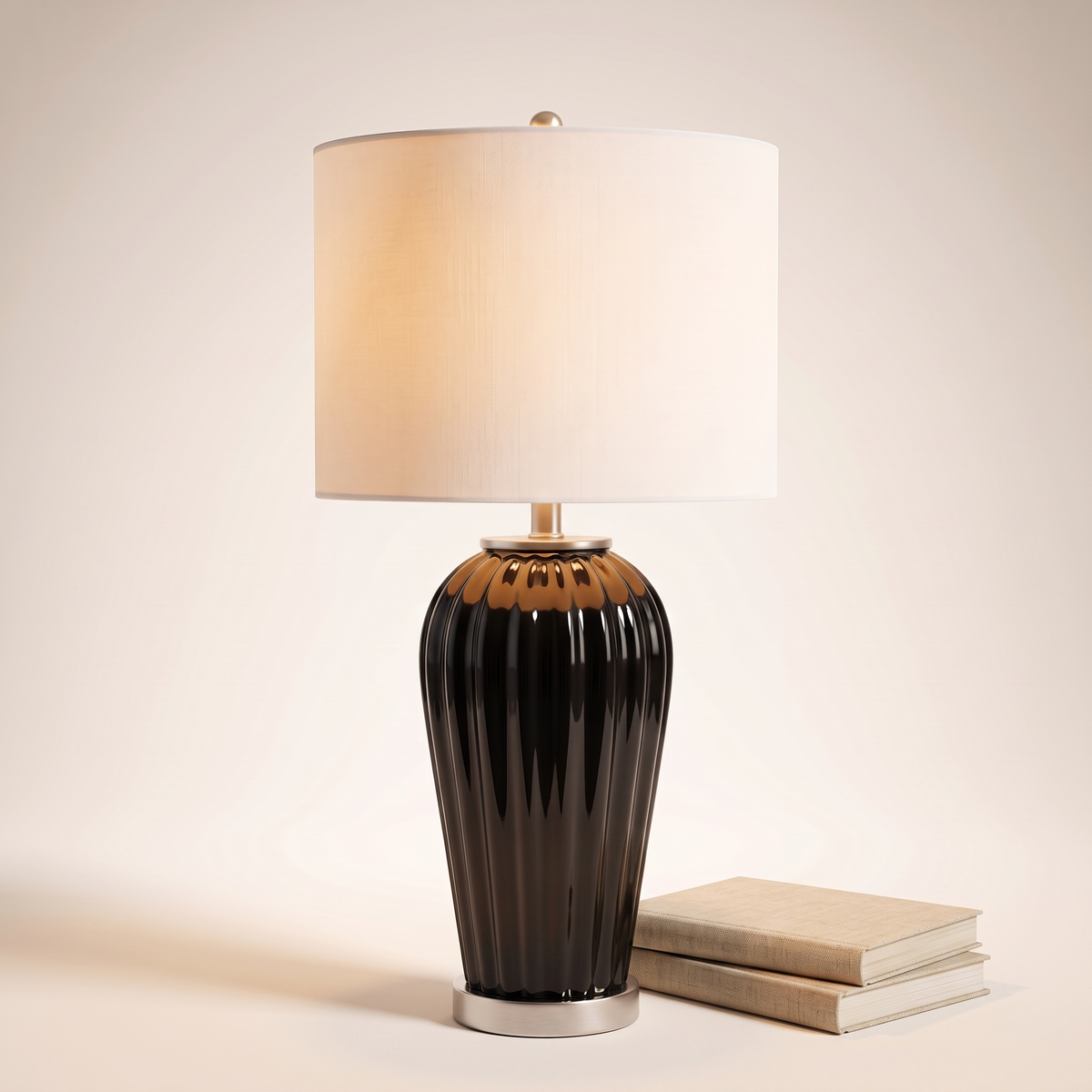 Black Table Lamp #TL0390, styled detail