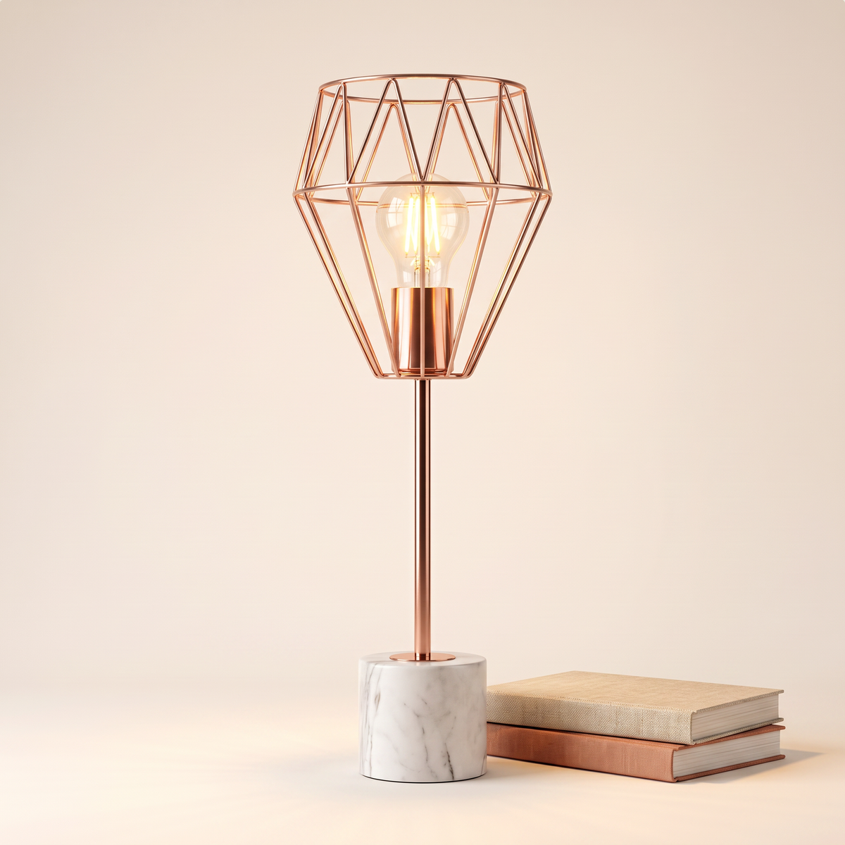 Diamond Wireframe Table Lamp #ML174015-TO, styled detail