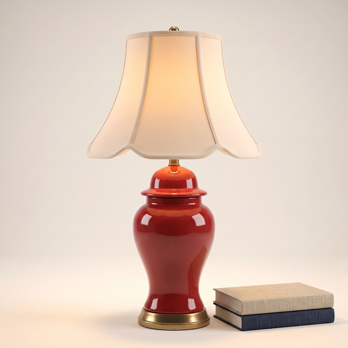 Red Table Lamp #TL0378, styled detail