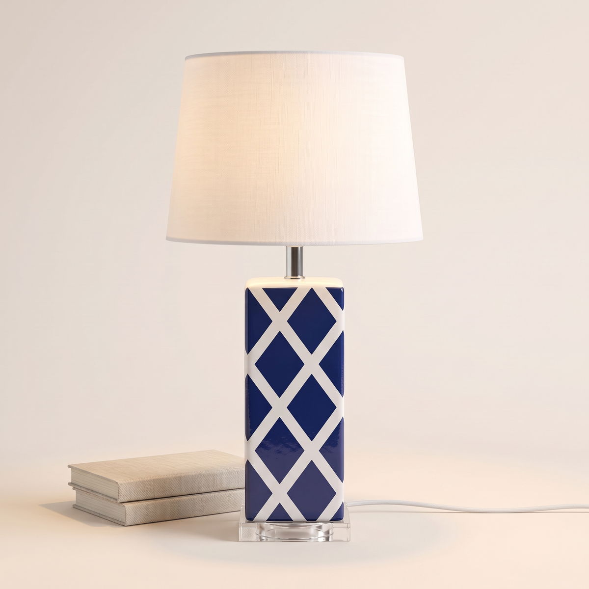 Blue Table Lamp #TL0382, styled detail