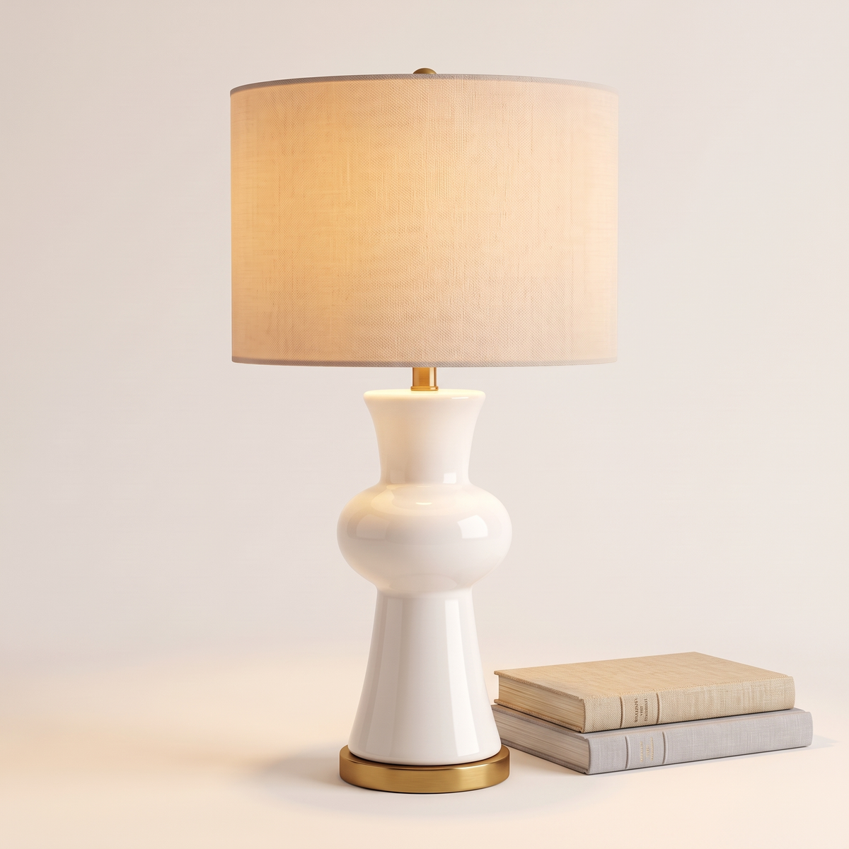 White Table Lamp #TL0394, styled detail