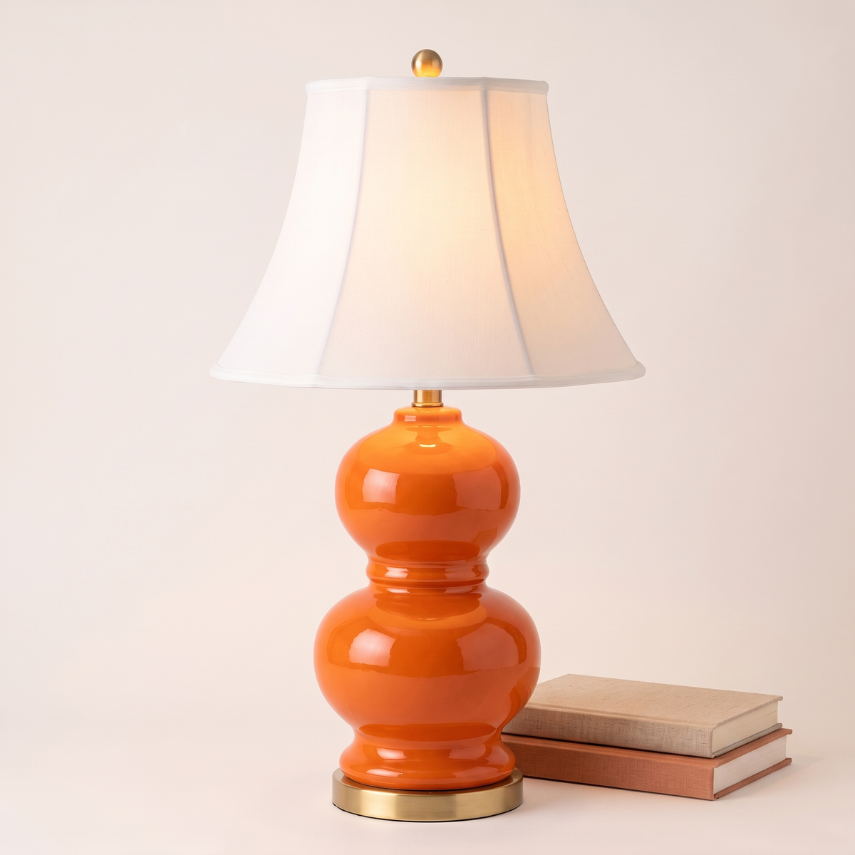 Vibrant Red Table Lamp #TL0398, styled detail