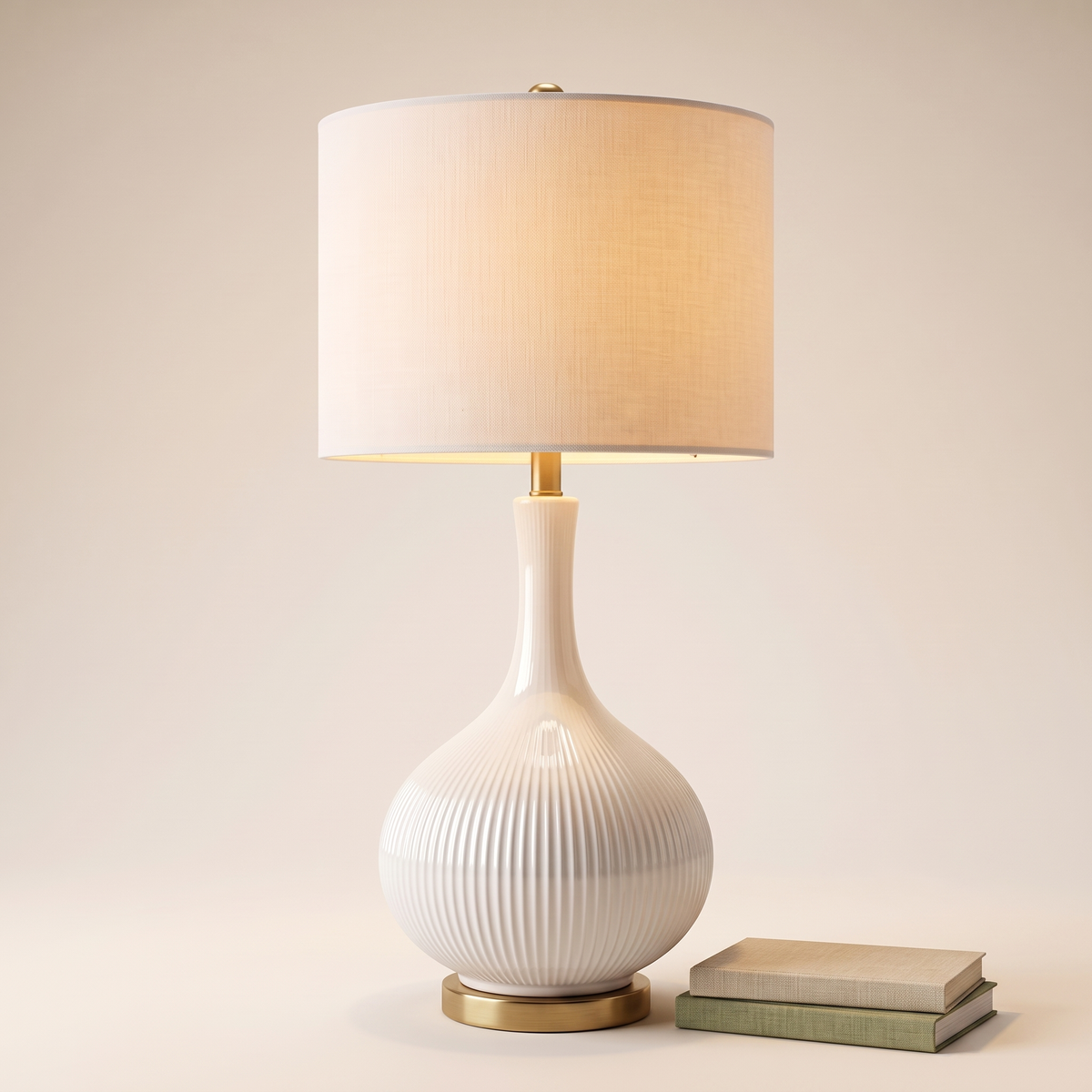 White Table Lamp #TL0399, styled detail
