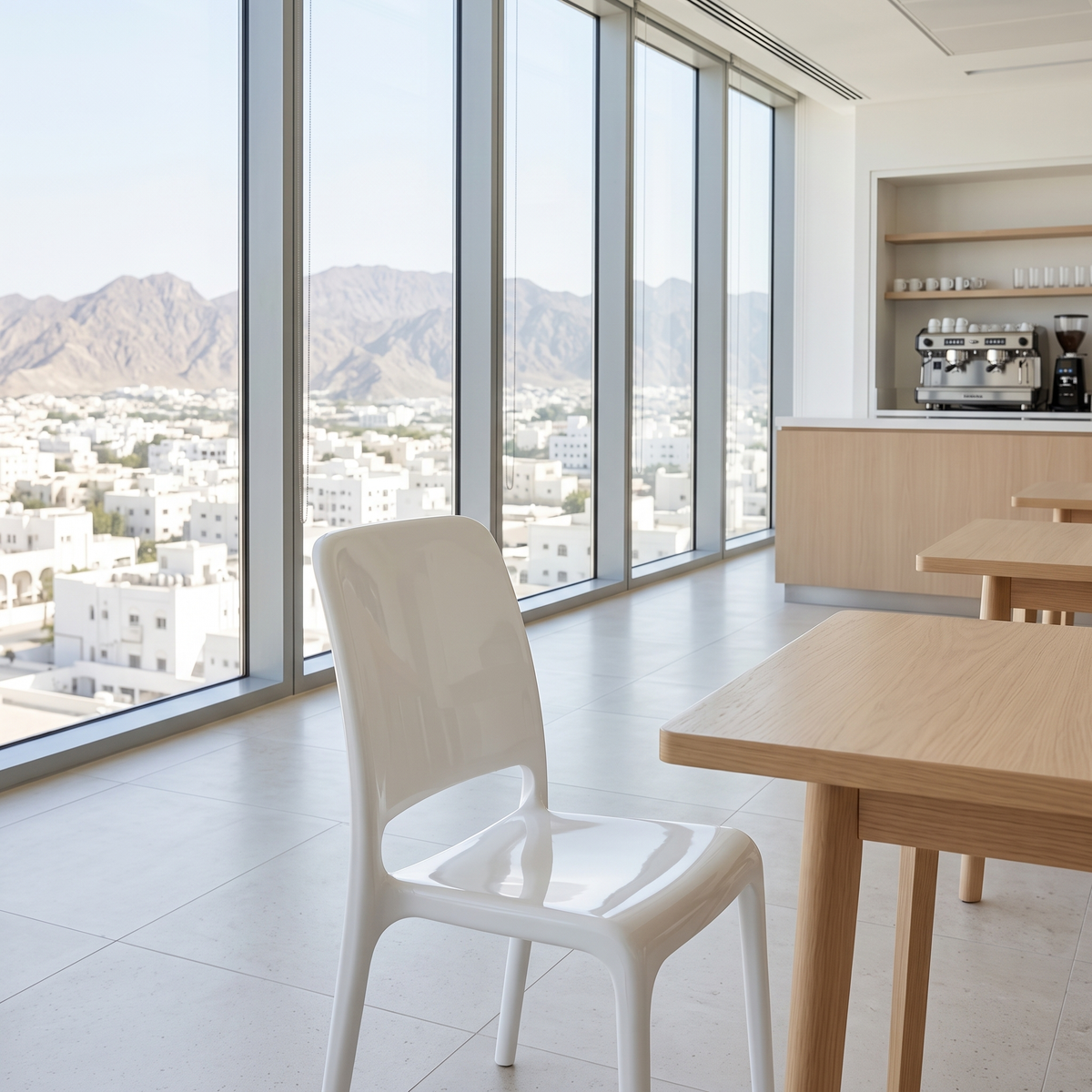 Xena White Visitor Chair, second room view