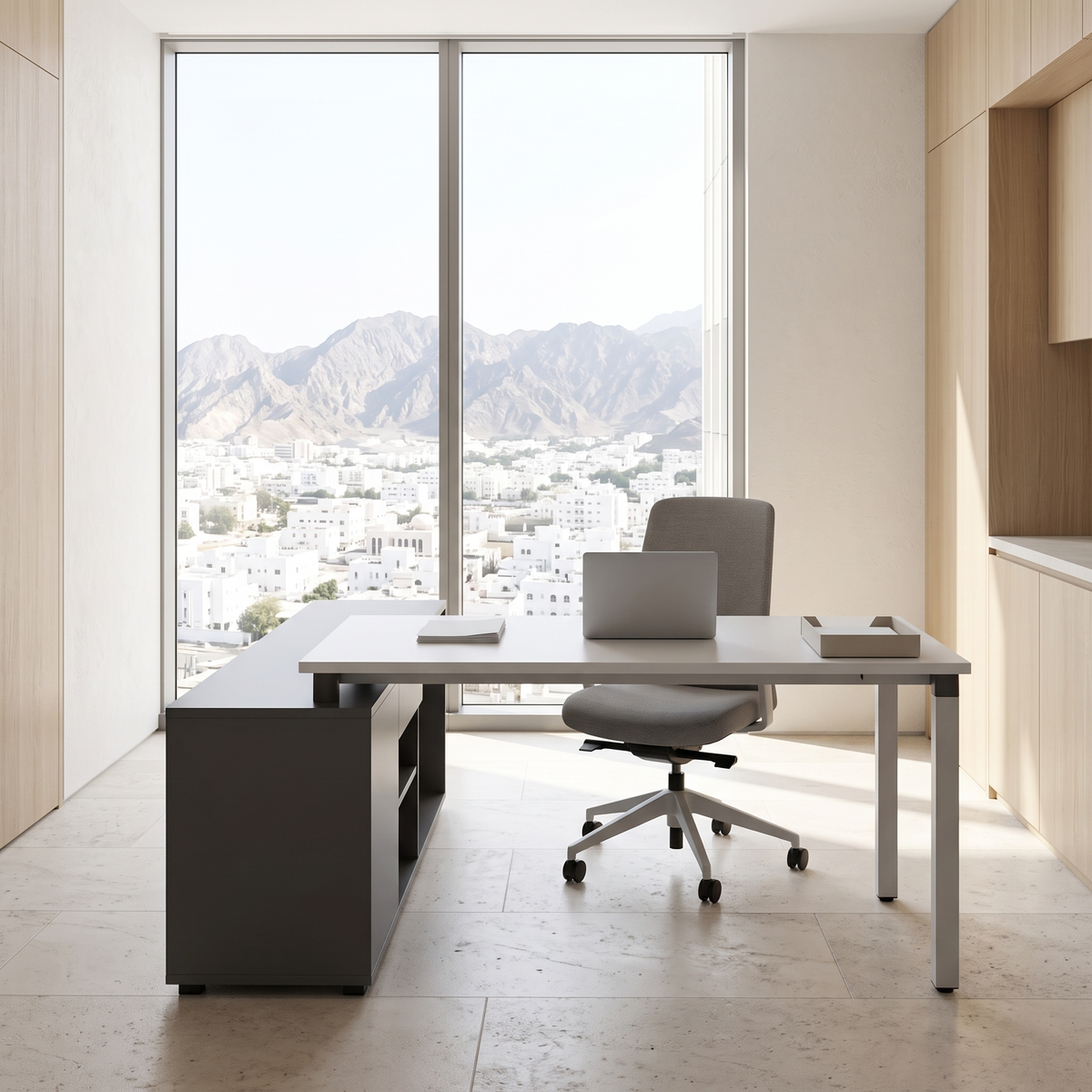 Office Desk #TD-NC16-L in a Muscat office