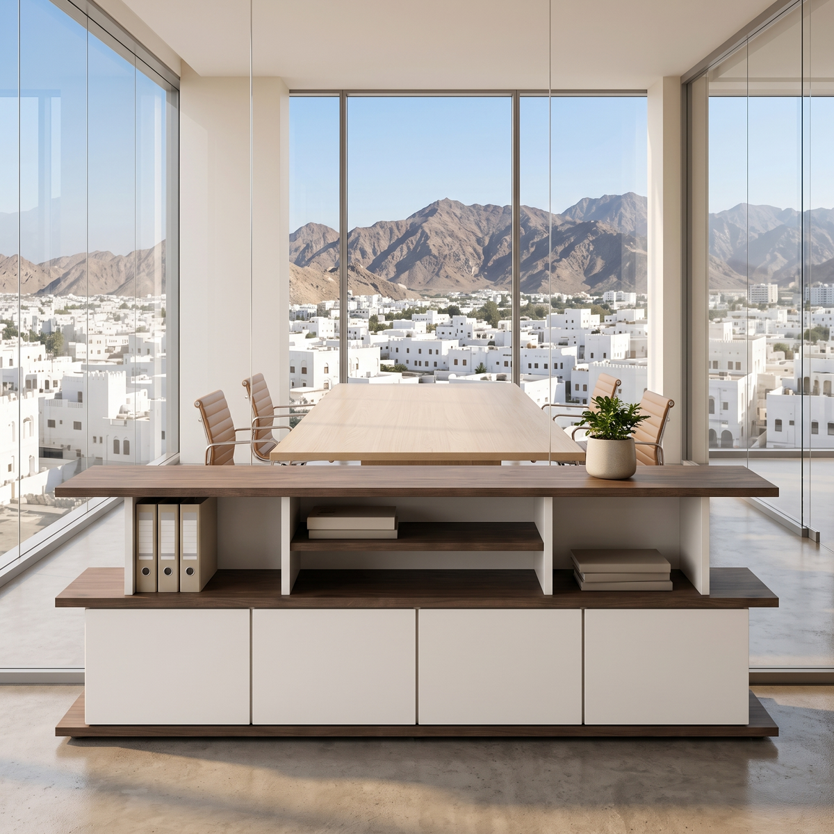 Low Cabinet Storage Credenza, second room view