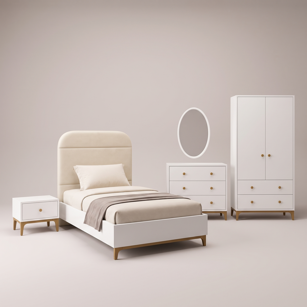 Polo Young Kids Bedroom Set studio shot on a pale warm-grey backdrop