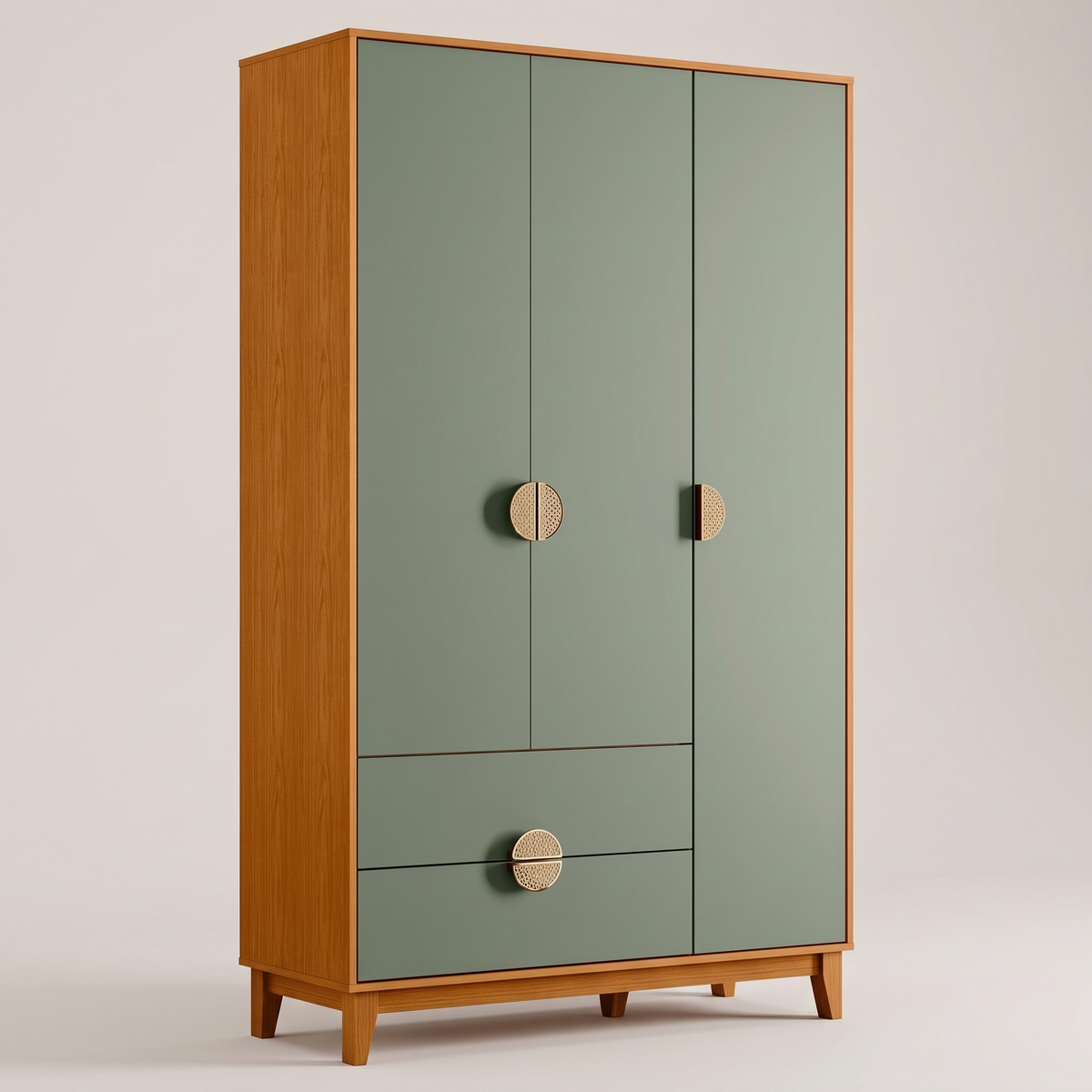 IPE 3 Door Wardrobe studio shot on a pale warm-grey backdrop