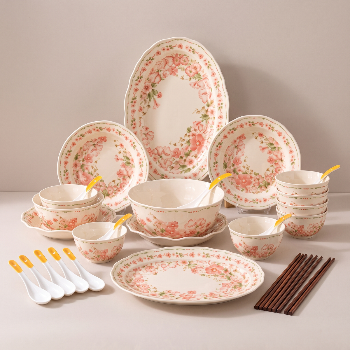 Yanhe 1 Dinnerware Set studio shot on a pale warm-grey backdrop