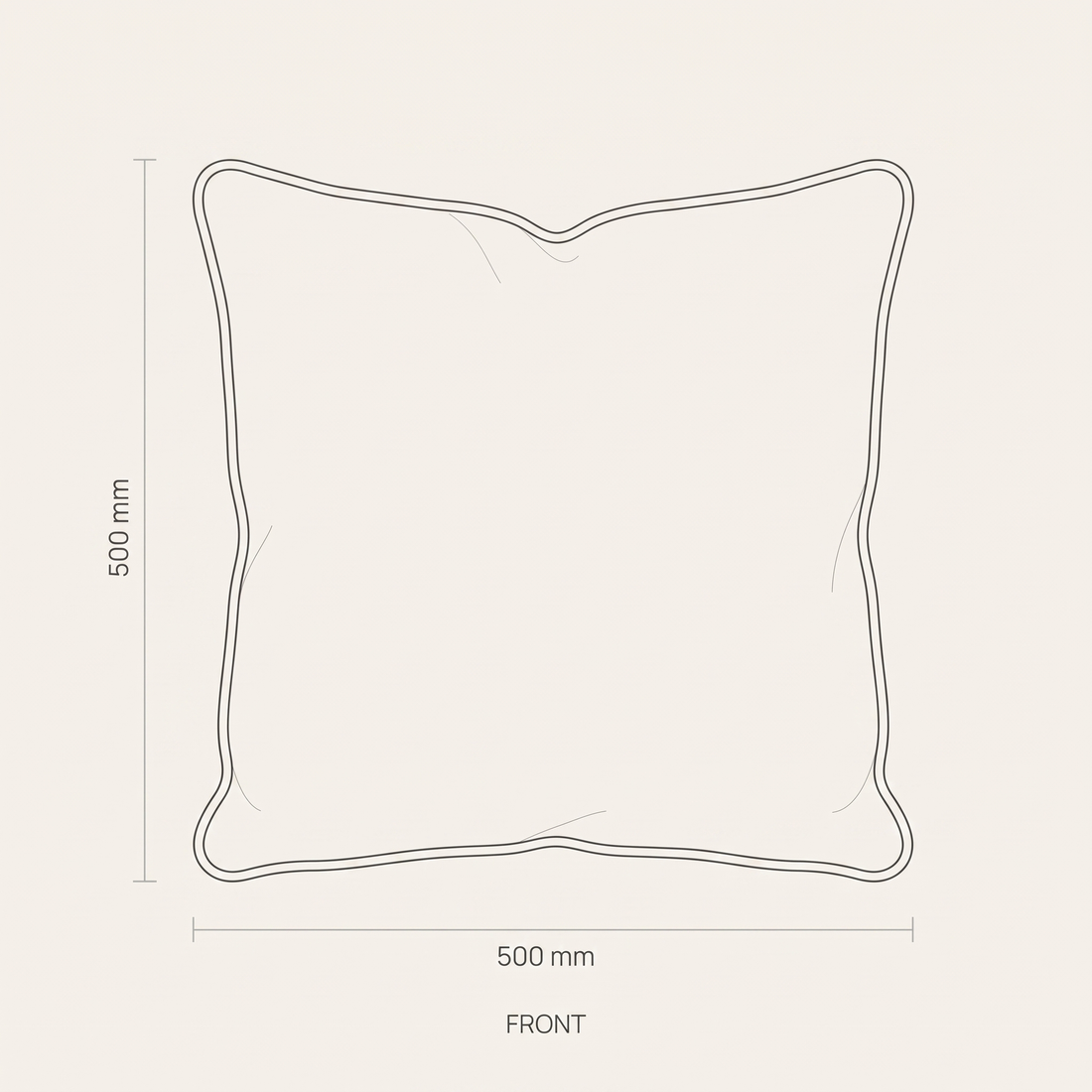 Blue and Gold Decorative Cushion Cover dimensions drawing