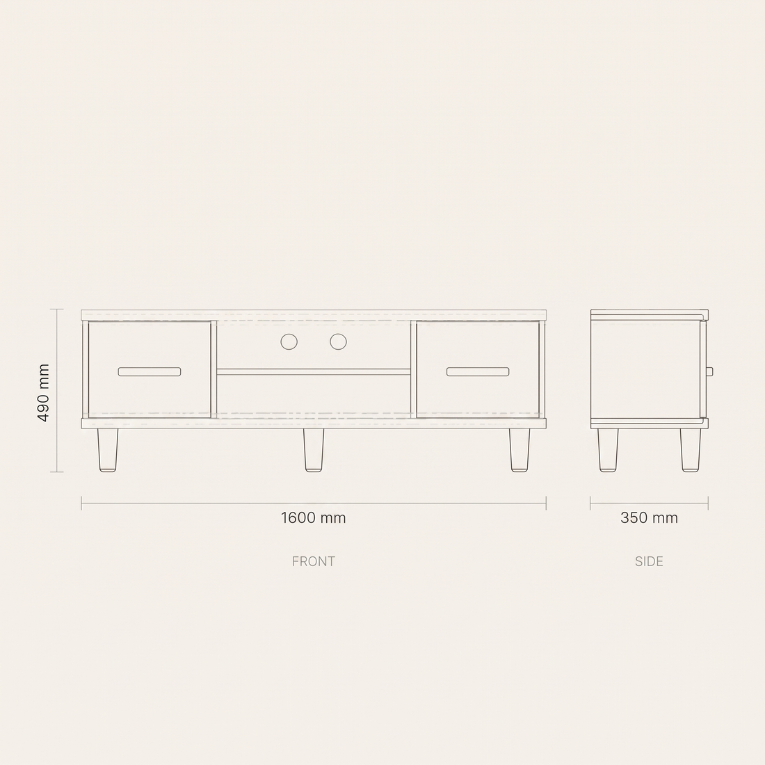 Cemre TV Stand dimensions drawing
