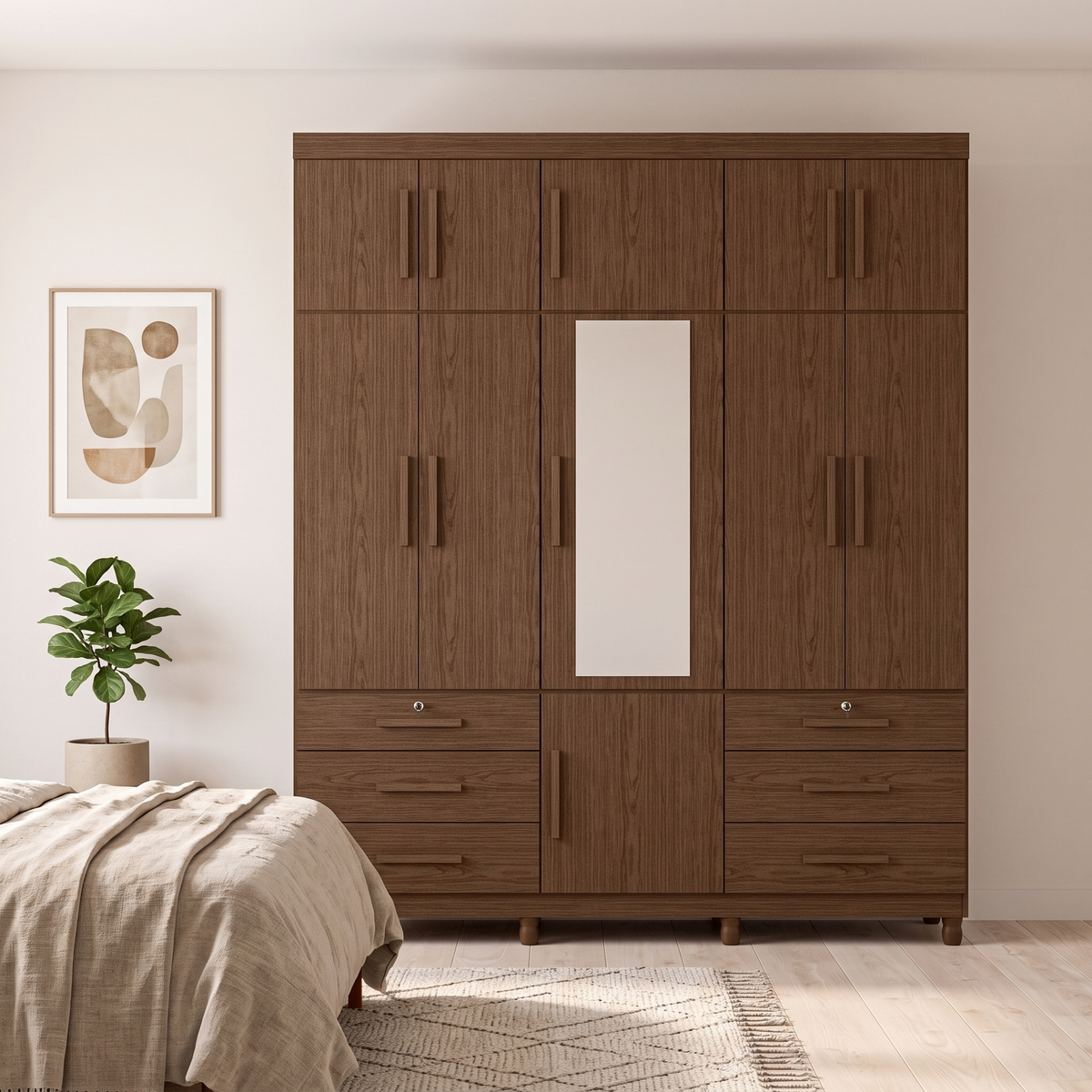 Triton Large 11 Door Wardrobe in a bright Muscat bedroom