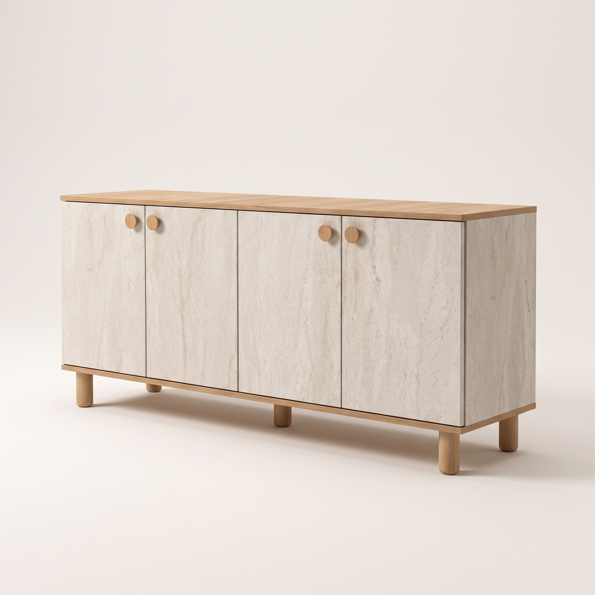 Ela Console Cabinet, studio shot on a warm off-white backdrop