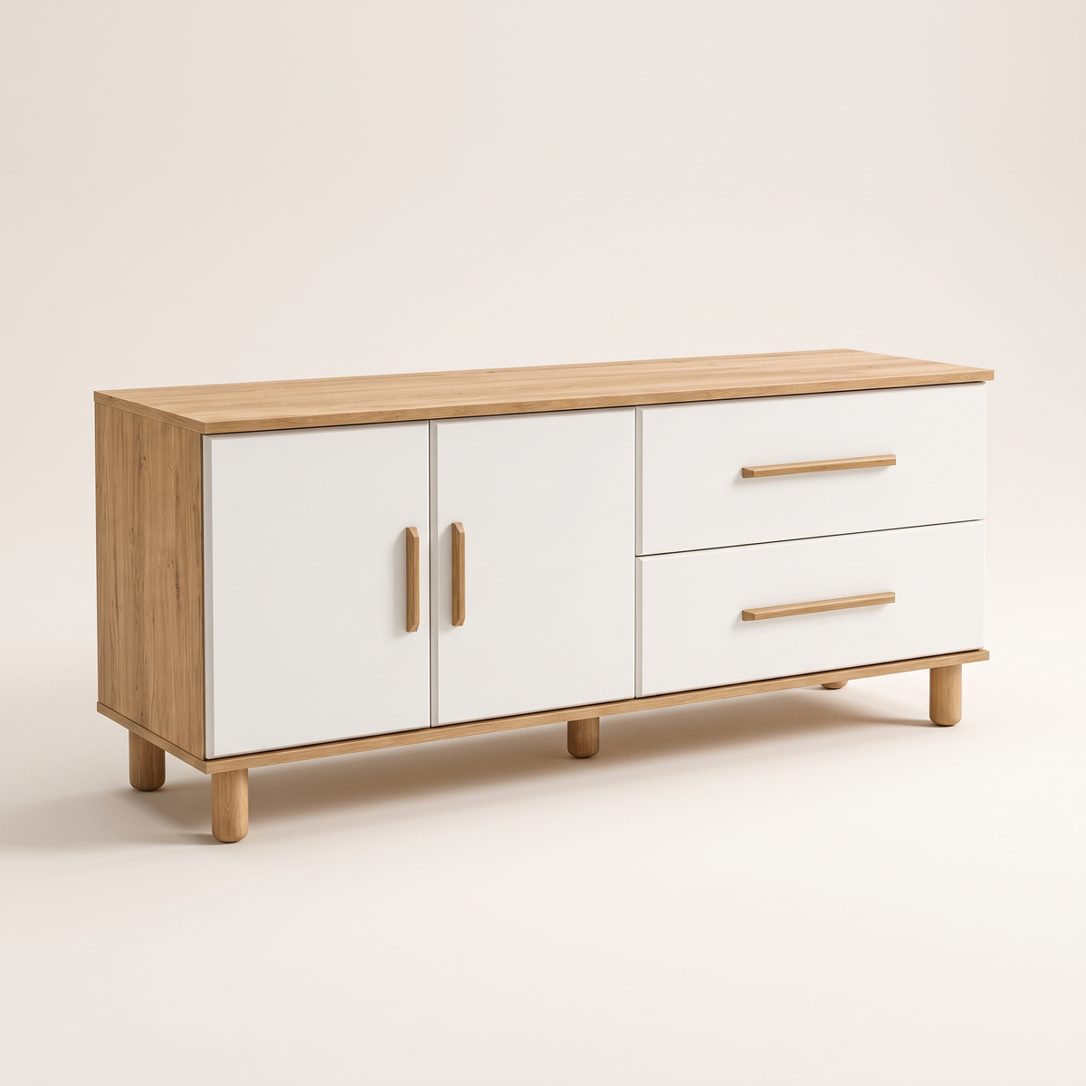 Cemre Console Cabinet, studio shot on a warm off-white backdrop