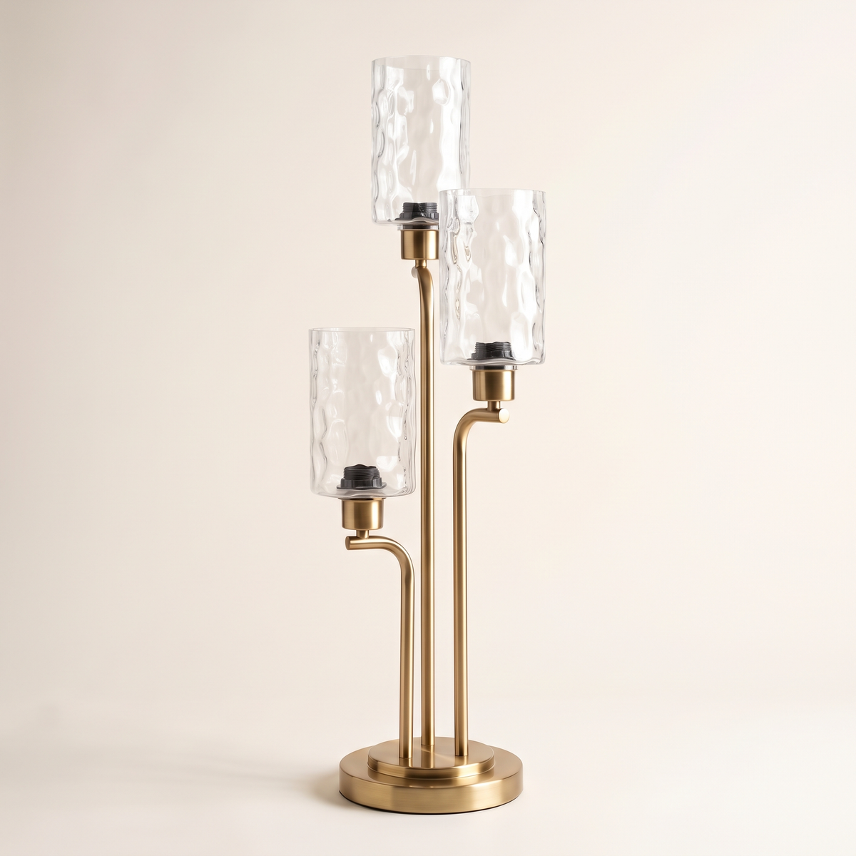 Three-Light Table Lamp #ML83537, studio three-quarter view