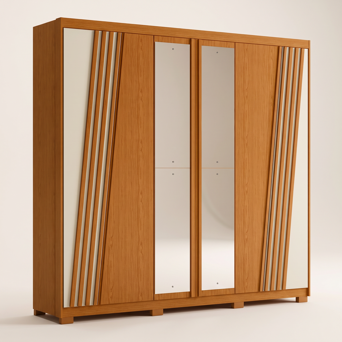 Ouro Verde 6 Door Wardrobe, studio three-quarter view